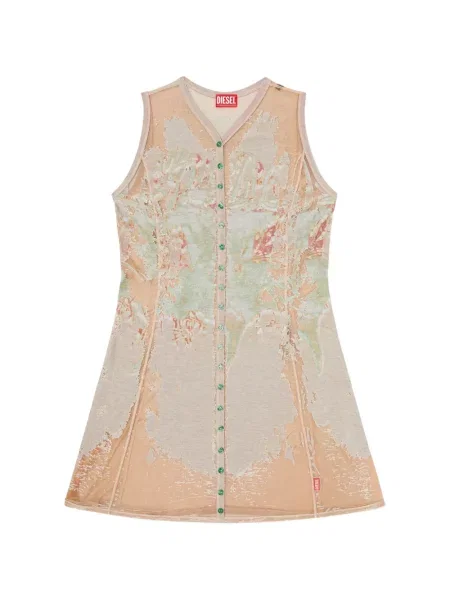 Rochie mini Diesel cu imprimeu abstract de costum mini