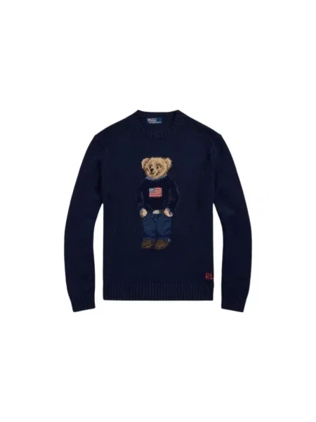 Dzianinowy sweter Polo Ralph Lauren niebieski