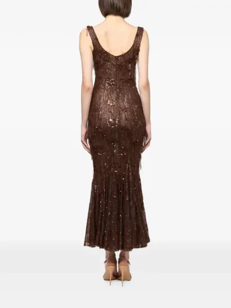 Rochie Atu Body Couture cu paiete din dantelă maro