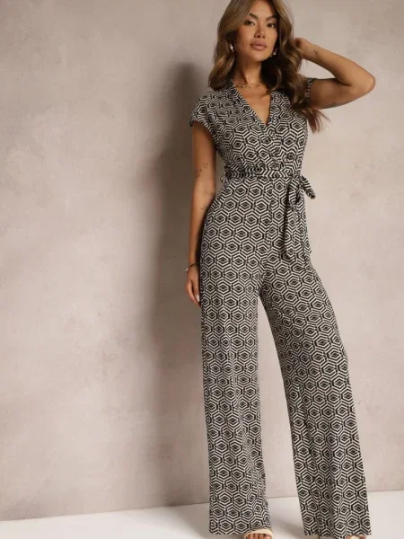 Salopetă Other cu imprimeu geometric negru