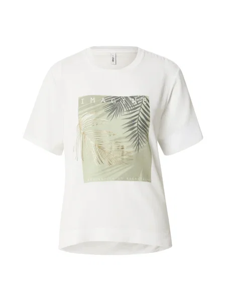 ONLY Tricou ONLNEWFLORA auriu / verde pin / verde deschis alb