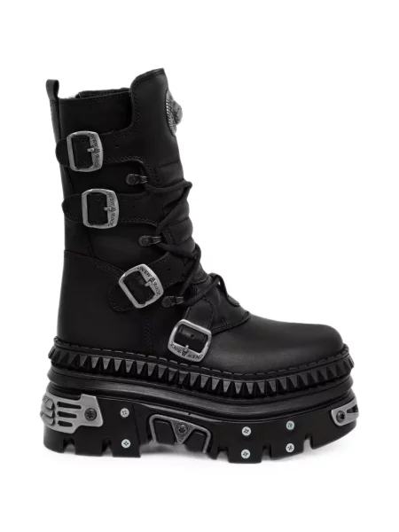 Botine New Rock cu platformă negru