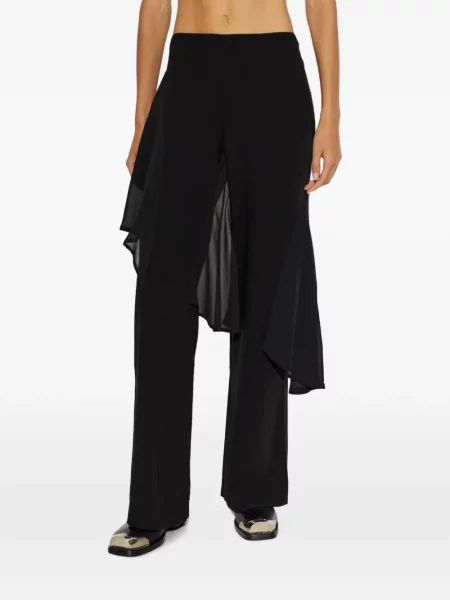 Pantaloni Avavav asimetrice drapate negru