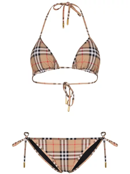 Bikini Burberry w kratkę klasyczny brązowy