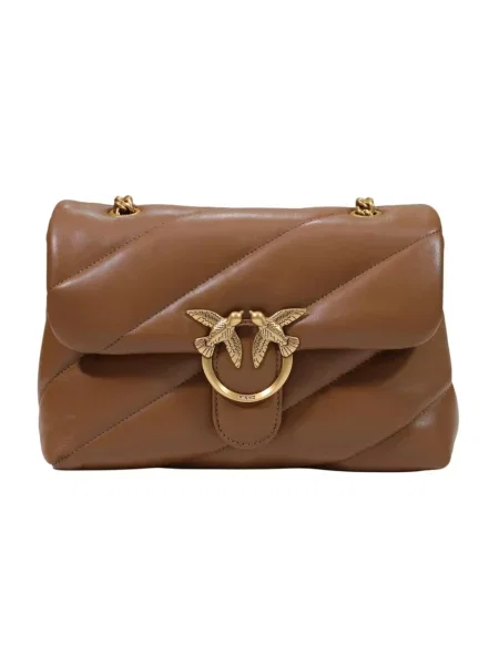 Pinko torebka crossbody skórzana brązowa