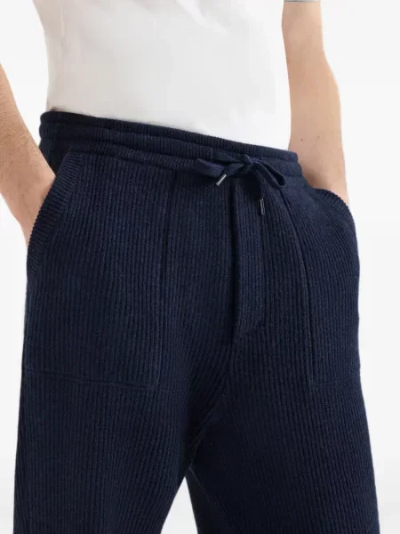 Pantaloni de jogging Brunello Cucinelli din cașmir albastru