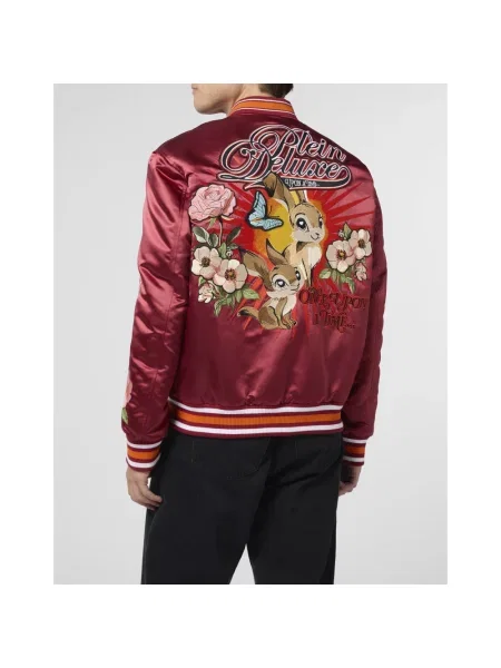 Satynowy kurtka bomber Philipp Plein czerwony