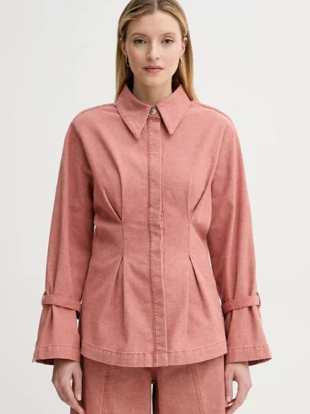 Gestuz camasa femei cu guler clasic slim portocaliu