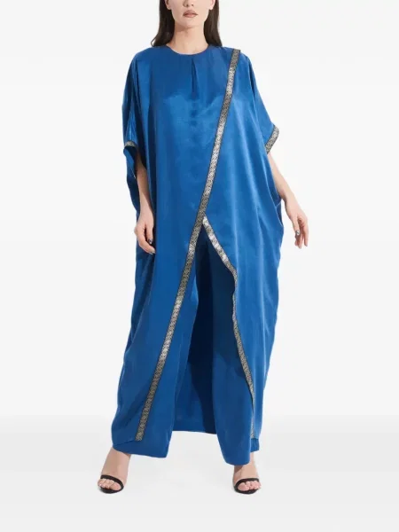 Top Tessitura cu broderie albastru