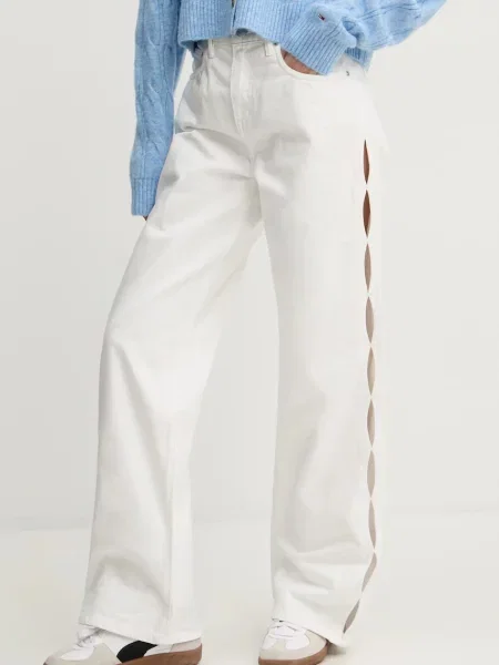 Elimina blugi Purple Brand cu picior lat alb