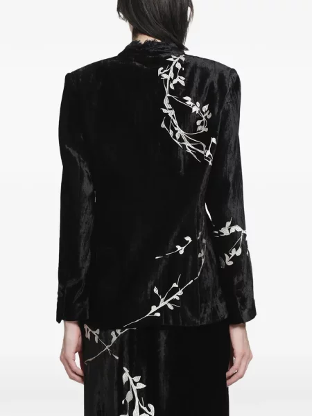 Sacou Ya Yi de catifea cu model floral negru