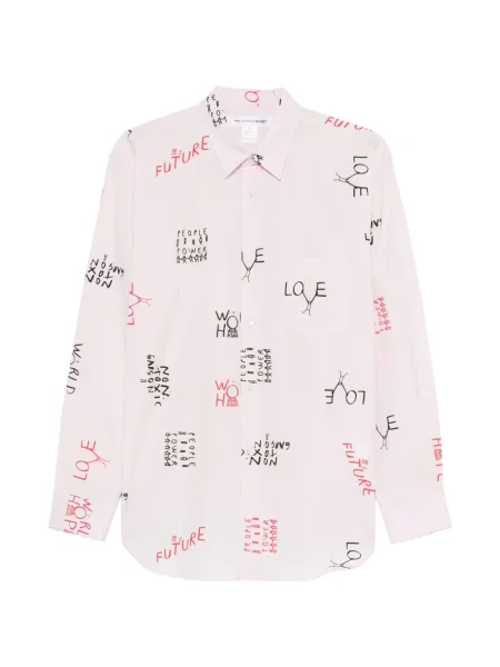 Košulja Comme Des Garçons Shirt s printom ružičasta