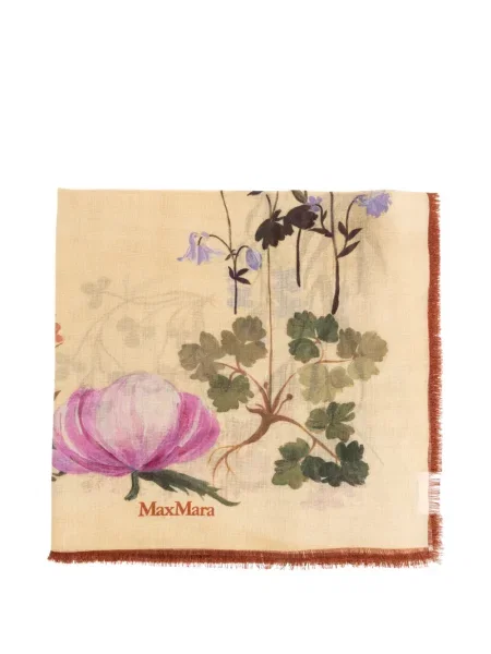 Fular Max Mara cu model floral cu imagine