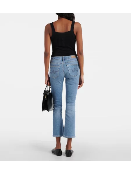 Cropp blugi evazați Ag Jeans cu talie înaltă albastru