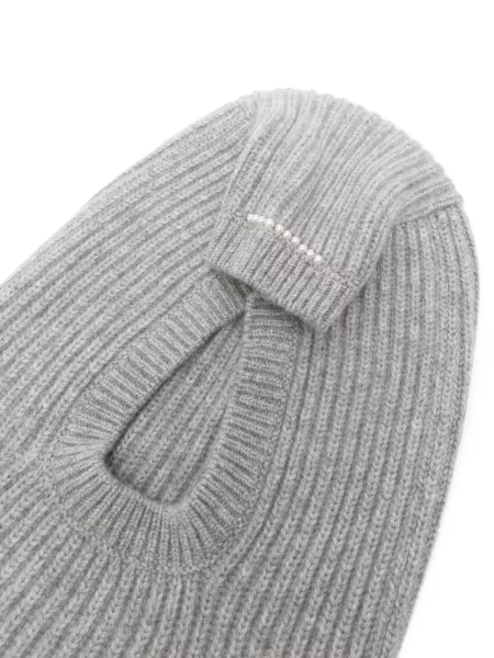 Căciulă Carven cu perle tricotate gri