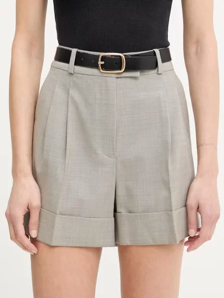 Rag & Bone elegantní šortky s vlnou Neila šedé