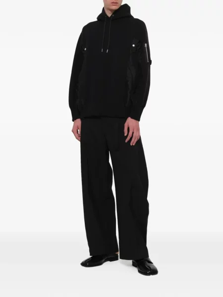 Суичър с качулка Sacai кепър черно