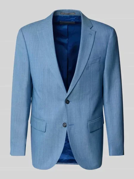 Marynarka w kroju slim fit na 2 z z patką model Grant' Pierre Cardin niebieska