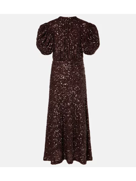 Rochie midi Rotate până la genunchi de costum maro