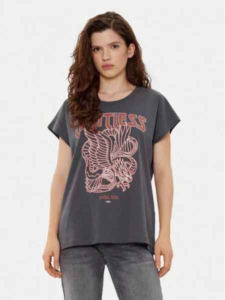 JJXX T-Shirt Wilma Boxy Fit szary