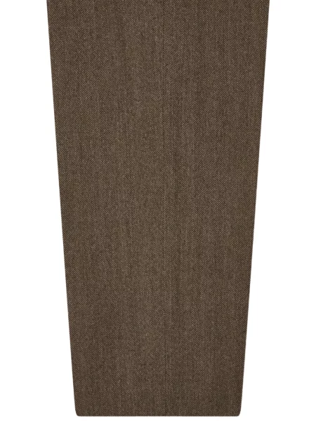 Pantaloni Tomboy cu model herringbone maro