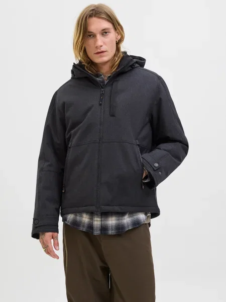 JACK & JONES Prehodna jakna JJEParker pegasto črna