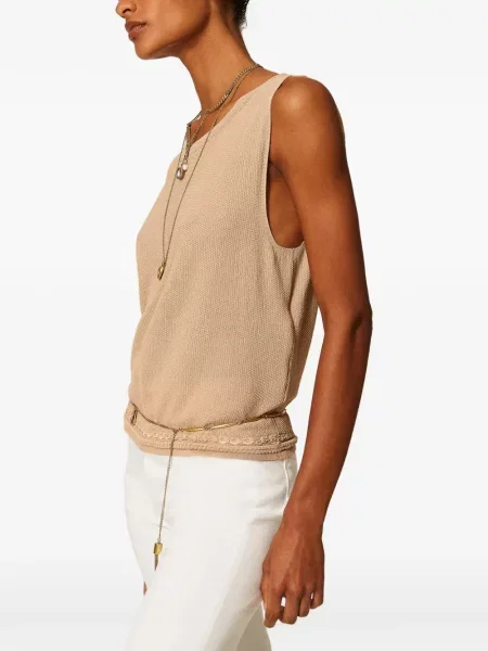 Top Twinset cu franjuri tricotate