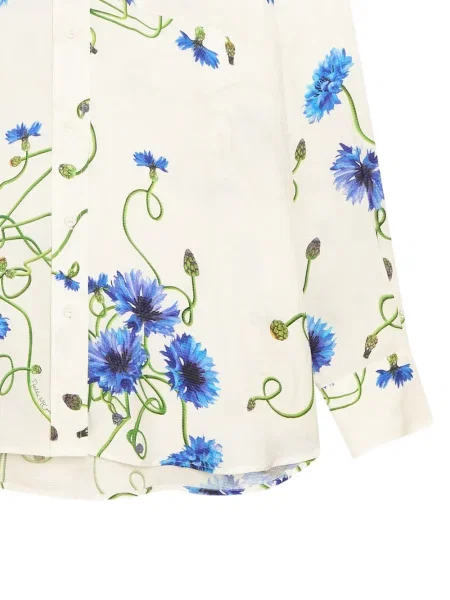 Cămașă Stella Mccartney cu model floral cu imagine alb