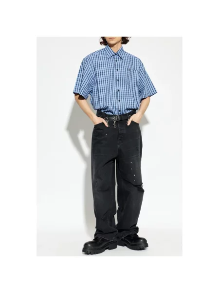 Koszula Vetements w kratę niebieska