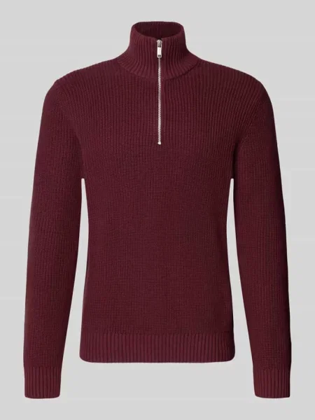 Sweter z dzianiny o kroju slim fit z czystej bawełny z kołnierzem zapinanym Mcneal