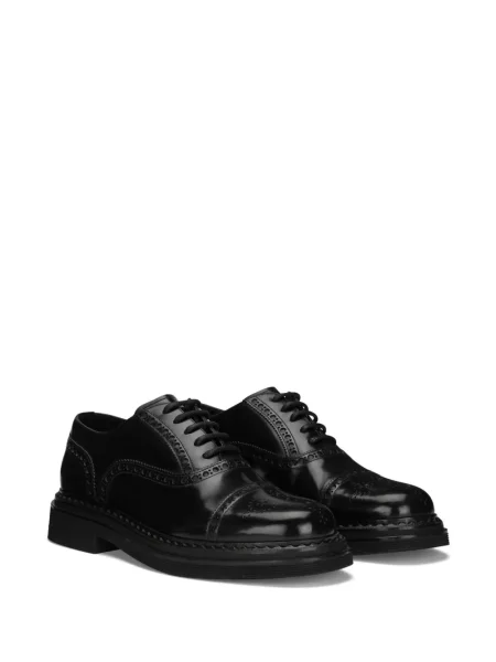 Iš natūralios odos derby batai Dolce & Gabbana juoda