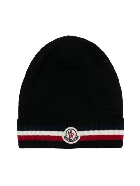 Czapka Moncler wełniana czarna
