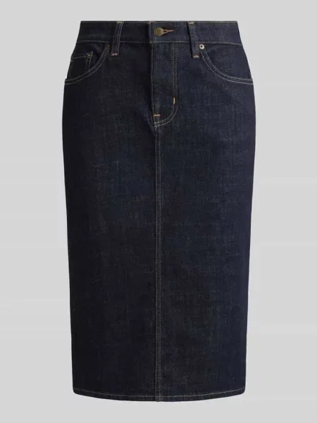 Jeansowa spódnica o kroju tapered fit z mieszanki bawełny Lauren Ralph Lauren niebieska