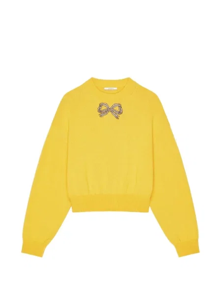 Pulover Givenchy cu broderie de lână galben
