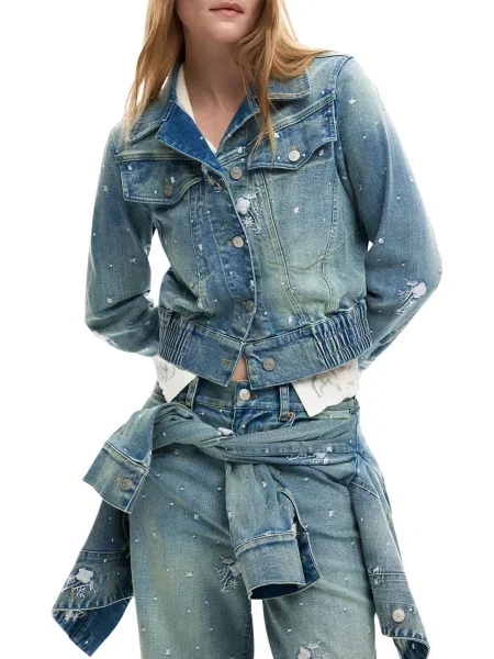 Kurtka jeansowa Desigual biała