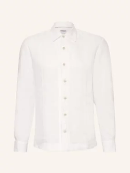 Brunello Cucinelli Lněná Košile Comfort Fit bílá