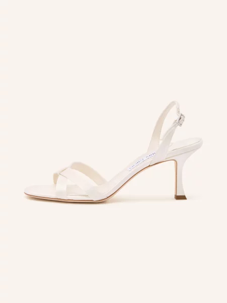 Jimmy Choo Sandały Elsy Z Kamieniami Ozdobnymi weiss