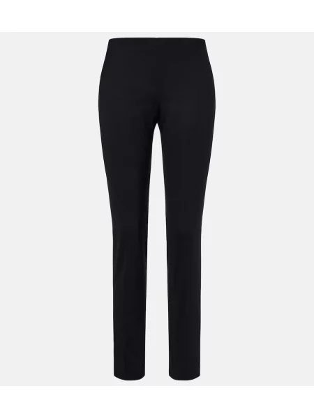 Pantaloni The Row de lână negru