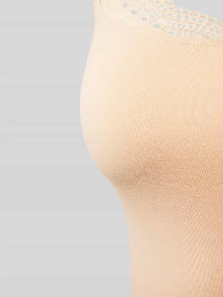 Top Skiny koronkowy na ramiączkach beżowy