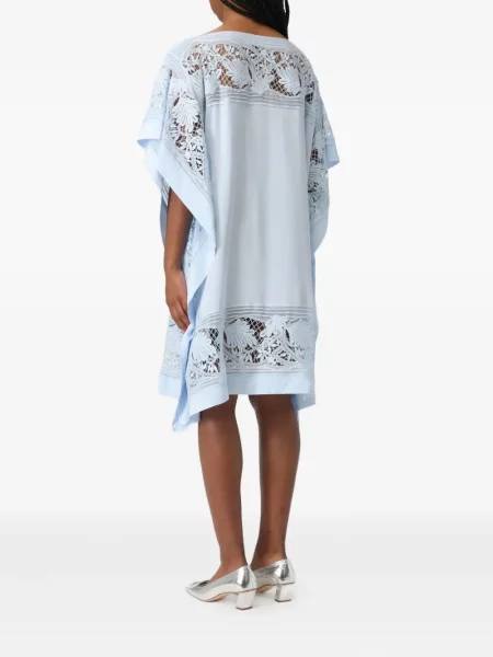 Rochie midi Ermanno Scervino din dantelă până la genunchi de costum albastru