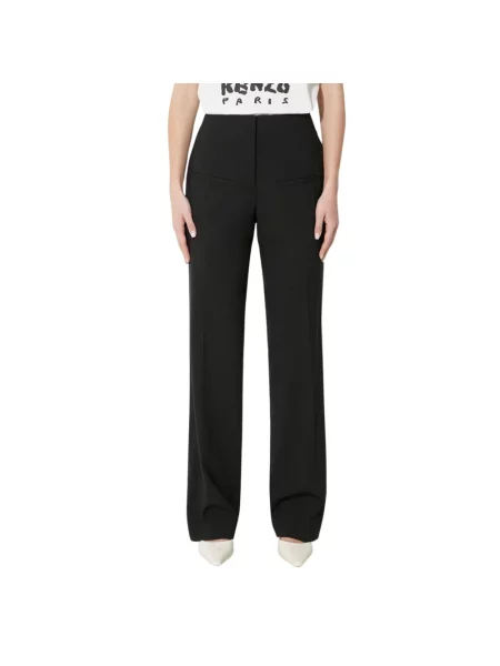 JW Anderson spodnie wełniane Front Pocket Straight Trousers proste medium waist czarny