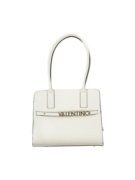 Lniana torebka Valentino By Mario Valentino biała