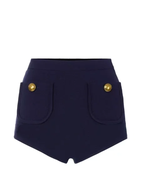 Pantaloni scurți Elisabetta Franchi tricotate albastru