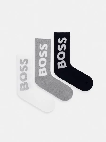 BOSS ponožky 3P QS Rib Logo CC šedé