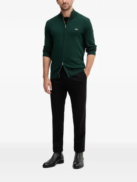 Cardigan Lacoste cu autograf verde