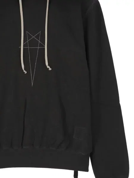 Суичър с качулка Rick Owens Drkshdw с принт с връзки черно