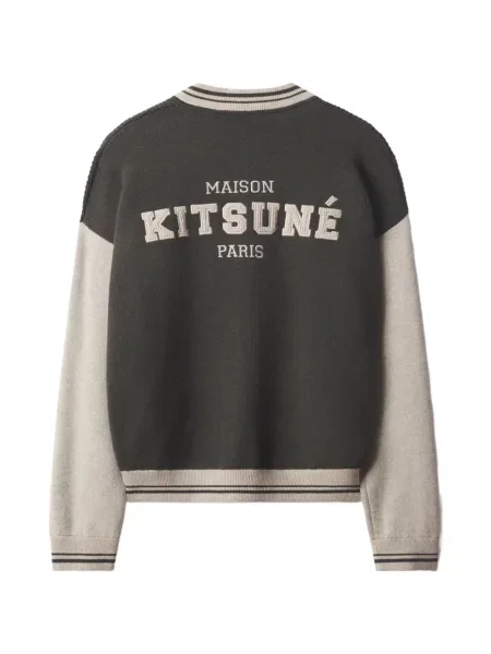 Cardigan Maison Kitsune cu autograf verde