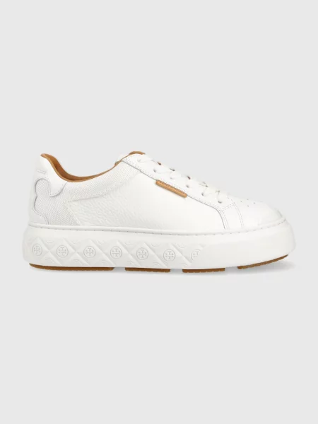Sneakerși Tory Burch din piele alb