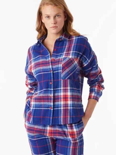 Картата сорочка Etam синя