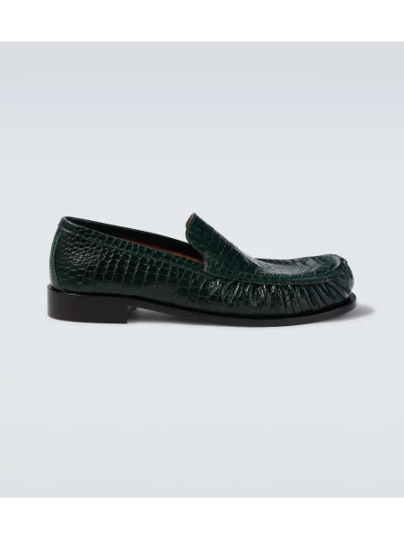 Pantofi loafer Dries Van Noten din piele verde